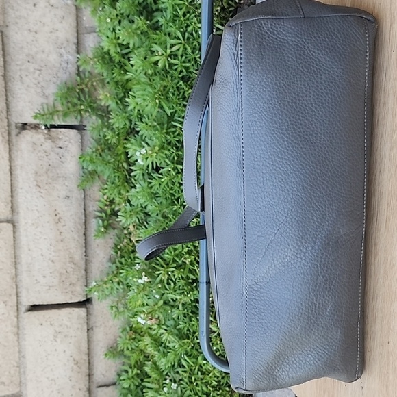 Tory Burch Gray Pebble Leather Tote Bag shoulder bag - Picture 6 of 15